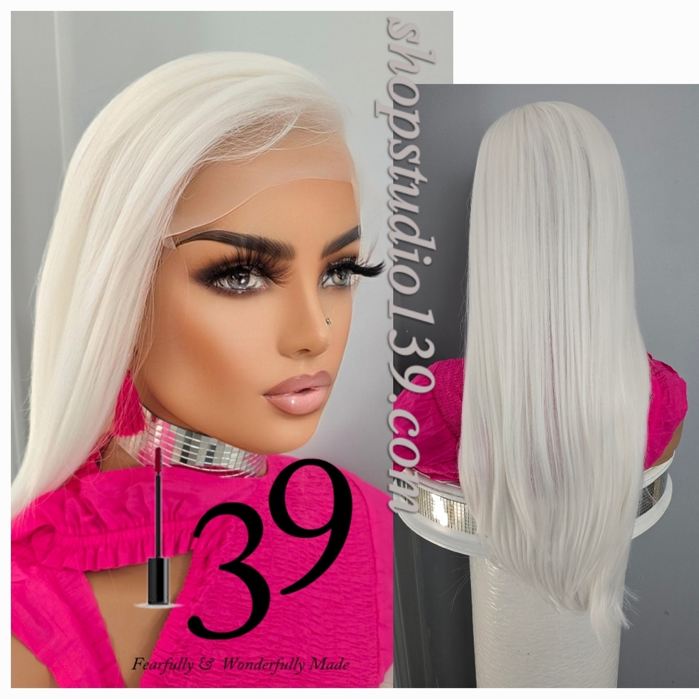 Human hair Platinum Blonde/ white HD Lace front with shifting part